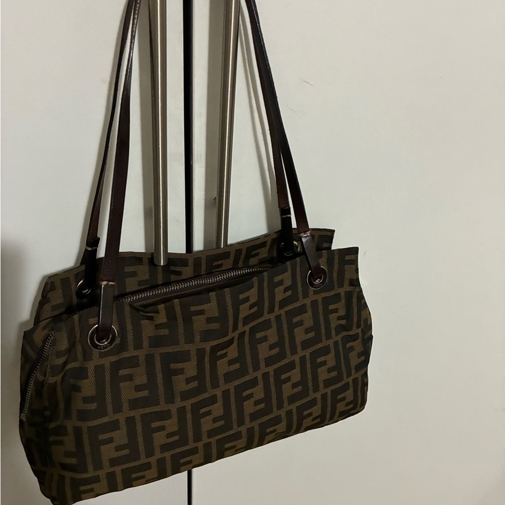 Fendi Black and Brown Monogram Shoulder Bag